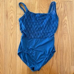 Blue Diamond Pattern ballet bodysuit, Bloch